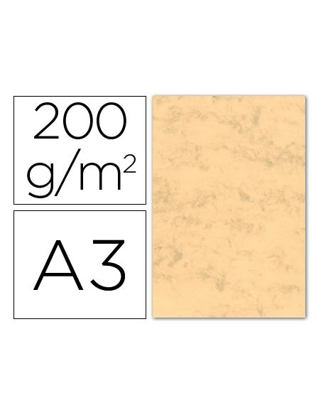 Cartulina Marmoleada Din A3 200 Gr Ocre Paquete De 100 Hojas