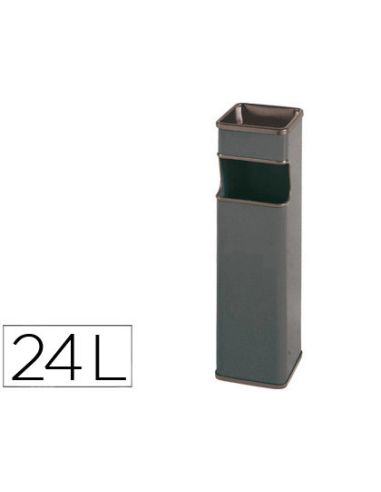 Cenicero Papelera Cuadrado 403 Gris Metalico 66X19X19 Cm