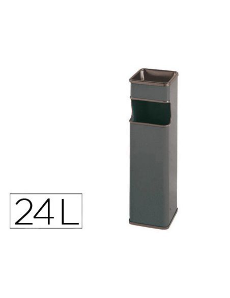 Cenicero Papelera Cuadrado 403 Gris Metalico 66X19X19 Cm