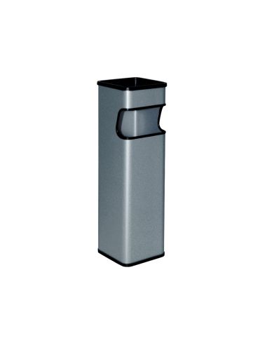 Cenicero Papelera Cuadrado 403 Gris Metalico 66X19X19 Cm