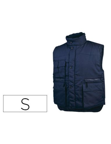 Chaleco Deltaplus Multibolsillos Con Cremallera Cintura Elastica Color Azul Naranja Talla S