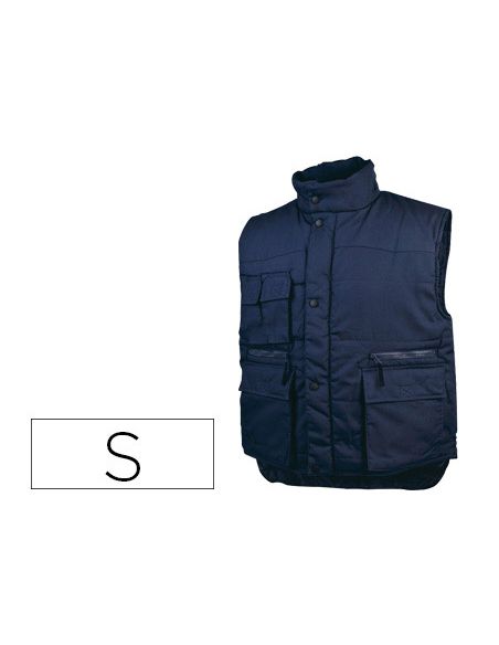 Chaleco Deltaplus Multibolsillos Con Cremallera Cintura Elastica Color Azul Naranja Talla S