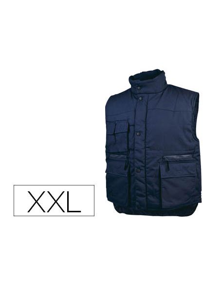 Chaleco Deltaplus Multibolsillos Con Cremallera Cintura Elastica Color Azul Naranja Talla Xxl