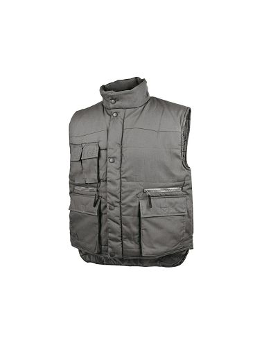 Chaleco Deltaplus Multibolsillos Con Cremallera Cintura Elastica Protege Riñones Gris Verde Talla Xxl