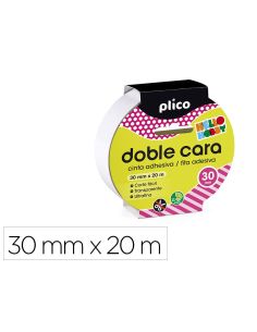 Cinta Adhesiva Plico Doble Cara 20 Mt X 30 Mm