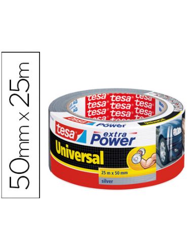 Cinta Adhesiva Tesa Americana 25 Mt X 50 Mm Extra Power Color Plata