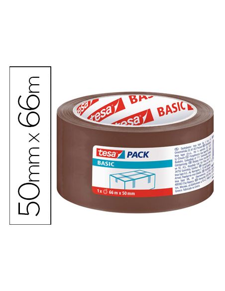 Cinta Adhesiva Tesa Marron Basic 66 Mt X 50 Mm Para Embalaje