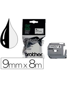 Cinta Brother Mk-221 Blanco-Negro 9Mm Longitud 8 Mt