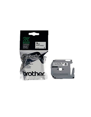 Cinta Brother Mk-221 Blanco-Negro 9Mm Longitud 8 Mt