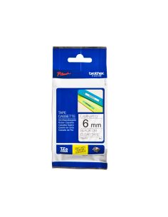 Cinta Brother Tze111 Transparente-Negro 6Mm Longitud 8 Mt 2