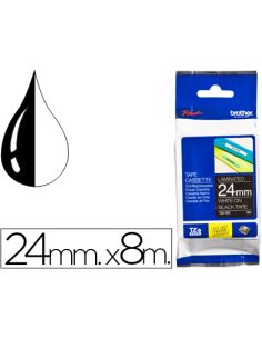 Cinta Brother Tze-355 Negro-Blanco 24Mm Longitud 8Mt