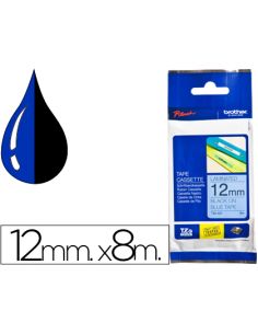 Cinta Brother Tze531 Azul-Negro 12Mm Longitud 8 Mt