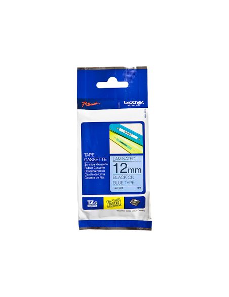 Cinta Brother Tze531 Azul-Negro 12Mm Longitud 8 Mt
