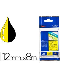 Cinta Brother Tze631 Amarillo-Negro 12Mm Longitud 8 Mt