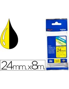 Cinta Brother Tze651 Amarillo/Negro 24Mm Longitud De 8Mts