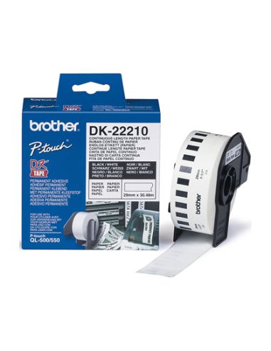 Cinta De Papel Continuo Brother Dk-22210 Para Impresoras Ql -29Mmx30,48Mts-