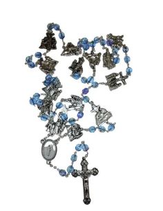 Rosario Estaciones Del Via Ccrucis Cristal Azul