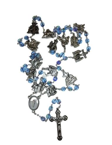 Rosario Estaciones Del Via Ccrucis Cristal Azul