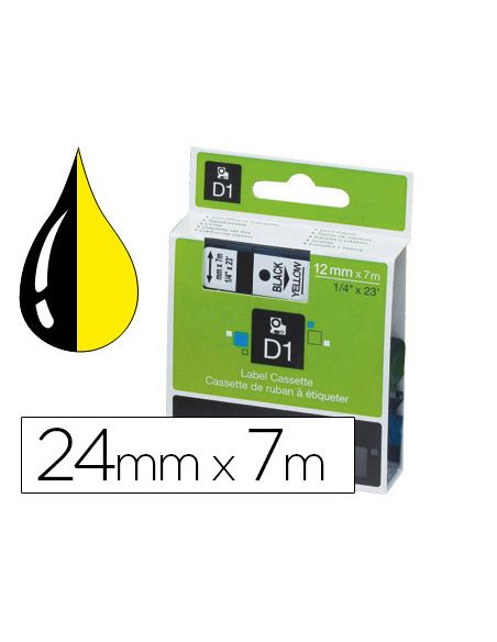 Cinta Dymo 1000 Negro-Amarillo 24 Mm X 7 M D1