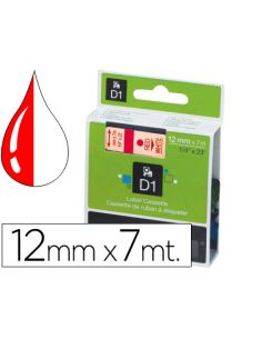 Cinta Dymo 1000 Rojo-Blanco 12Mm X 7Mt D1