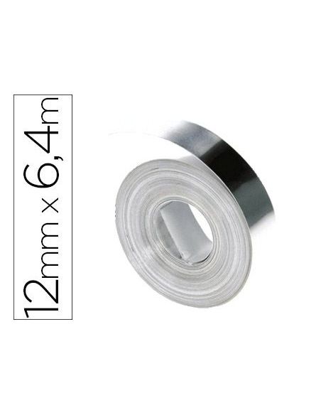 Cinta Dymo Acero Inoxidable 12Mm X 6,40Mt Sin Adhesivo Para Rotuladora