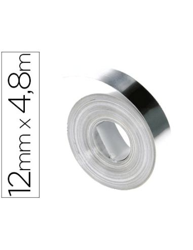 Cinta Dymo Aluminio 12Mm X 4,8Mt Sin Adhesivo Para Rotuladora