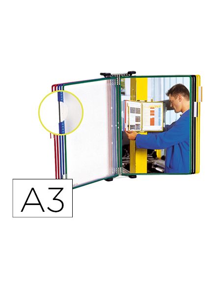 Portacatalogo De Pared Tarifold Metal Con 1O Fundas A3 Pvc Con Pivotes Metalicos Marco Colores Surtidos