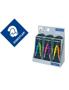 Compas Staedtler Micrometrico 556 Con Husillo Y Rueda Central Color Neon Expositor Sobremesa De 9 Unidades
