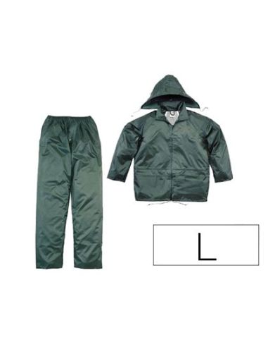 Conjunto De Lluvia Deltaplus 400 Poliester/Pvc Verde Talla L