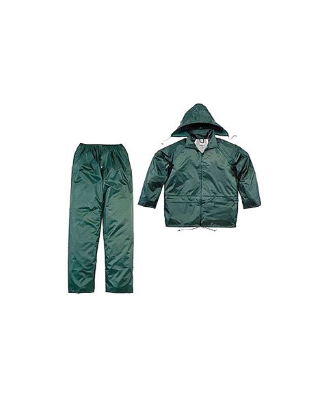 Conjunto De Lluvia Deltaplus 400 Poliester/Pvc Verde Talla M