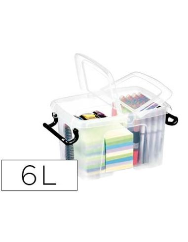 Contenedor Plastico Cep 6 Litros 305X224X182 Mm Transparente Con Tapa Y Cierre Hermetico