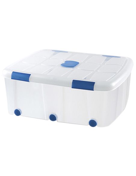 Contenedor Plastico Plasticforte 100 Litros N 15 Transparente Con Tapa 330X800X600 Mm