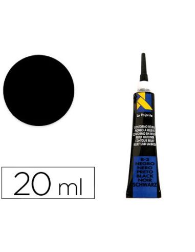 Contorno Relieve La Pajarita Negro R-3 Tubo 20 Ml