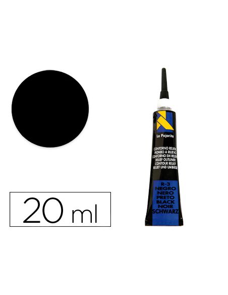 Contorno Relieve La Pajarita Negro R-3 Tubo 20 Ml