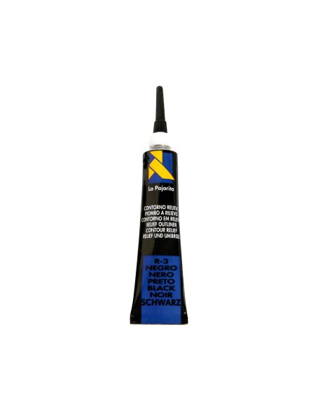 Contorno Relieve La Pajarita Negro R-3 Tubo 20 Ml
