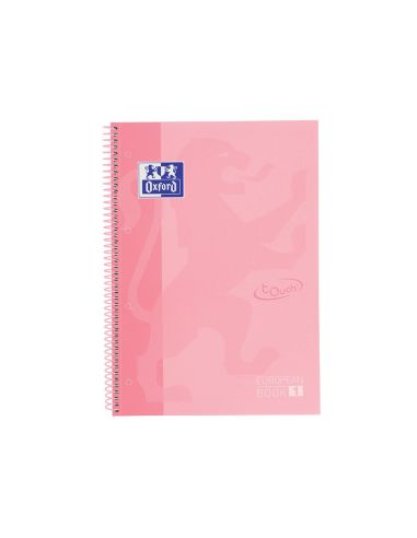 Cuaderno Espiral Oxford Ebook 1 School Touch Te Din A4+ 80 Hojas Cuadro 5 Mm Con Margen Flamingo Pastel|Libreriasalesiana