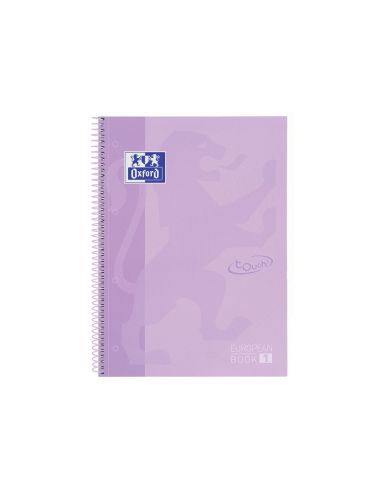 Cuaderno Espiral Oxford Ebook 1 School Touch Te Din A4+ 80 Hojas Cuadro 5 Mm Con Margen Malva Pastel|Libreriasalesiana