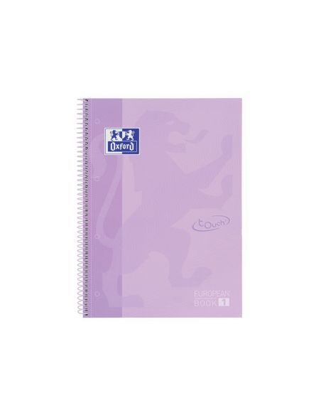 Cuaderno Espiral Oxford Ebook 1 School Touch Te Din A4+ 80 Hojas Cuadro 5 Mm Con Margen Malva Pastel|Libreriasalesiana