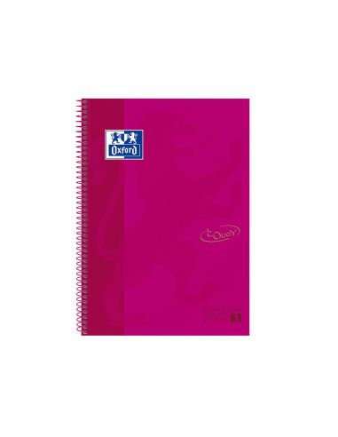Cuaderno Espiral Oxford Ebook 1 Tapa Extradura Din A4+ 80 H Cuadricula 5 Mm Rosa Frambuesa Touch