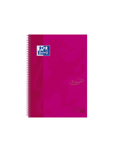Cuaderno Espiral Oxford Ebook 1 Tapa Extradura Din A4+ 80 H Cuadricula 5 Mm Rosa Frambuesa Touch