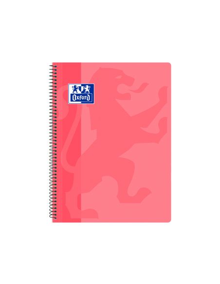 Cuaderno Espiral Oxford School Classic Tapa Polipropileno Folio 80 Hojas Cuadro 4 Mm Con Margen Rosa