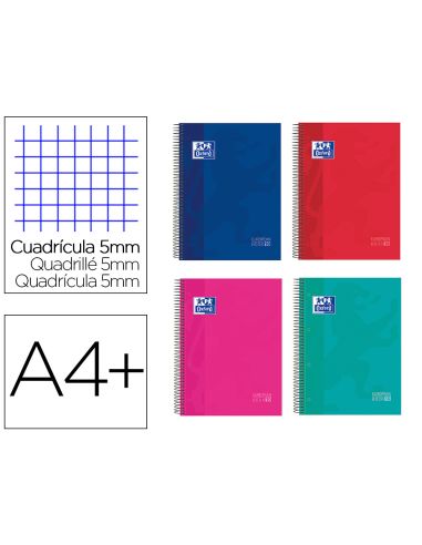Cuaderno Espiral Oxford Surt Europeanbook 10 School Classic Tapa Extradura Din A4+ 150 Hojas Cuadro 5 Mm Con