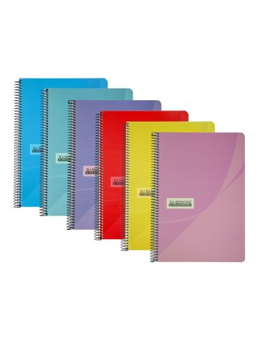 Cuaderno Espiral Papercop Cuarto Tapa Plastico 80H 90 Gr Pauta 2,5 Mm Con Margen Colores Surtidos