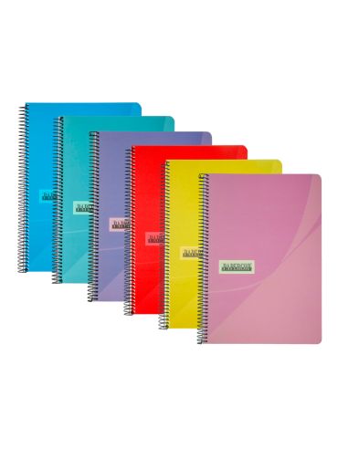 Cuaderno Espiral Papercop Folio Tapa Extradura 80 Hojas Pauta 5 2,5 Mm Con Margen 70 Gr Colores Surtidos