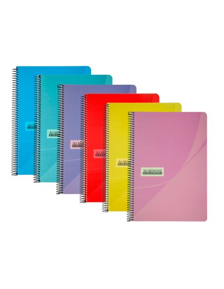 Cuaderno Espiral Papercop Folio Tapa Extradura 80 Hojas Pauta 5 2,5 Mm Con Margen 70 Gr Colores Surtidos