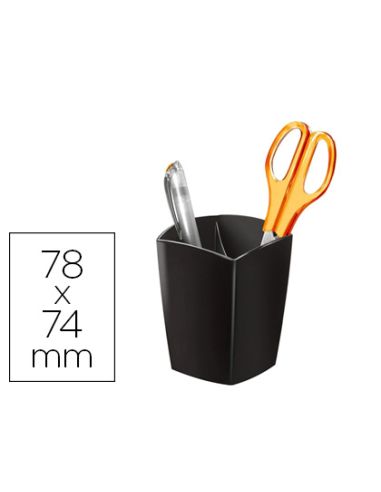 Cubilete Portalapices Cep Negro Opaco Plastico Magnetico 78X74X95 Mm
