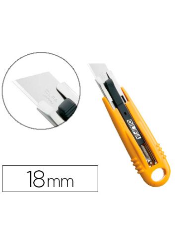 Cutter De Seguridad Cuchilla Ancha 18 Mm Cuerpo Acero Inoxidable Recubierto Resina Abs
