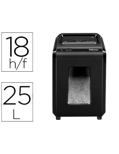 Destructora De Documentos Fellowes 92Cs Capacidad 18 Hojas Seguridad P4 Papelera 25 L Destruye Grapas Clips Cd