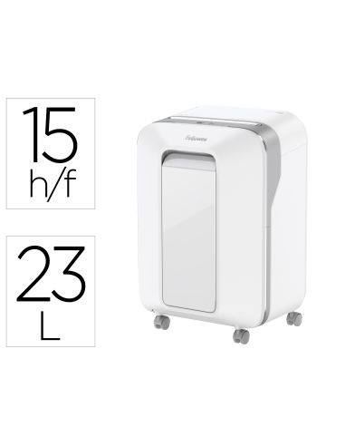 Destructora De Documentos Fellowes Lx201 Capacidad De 12 H Seguridad P5 Clips Grapas Y Tarjetas 23L Blanca