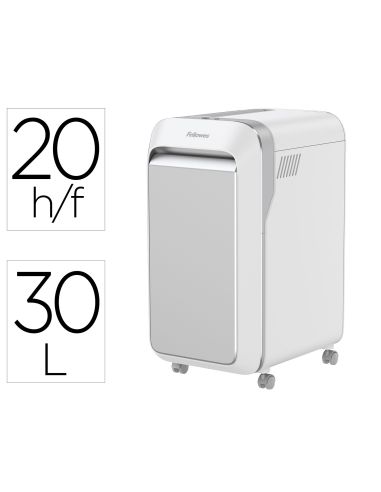 Destructora De Documentos Fellowes Lx221 Capacidad De Corte 20H Seguridad P5 Clips Grapas Y Tarjetas 30L Blanca
